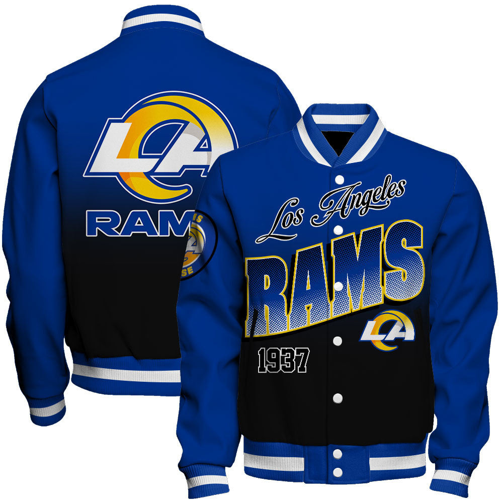 Los Angeles Rams Stylish Gradient Color Scheme Varsity Jacket