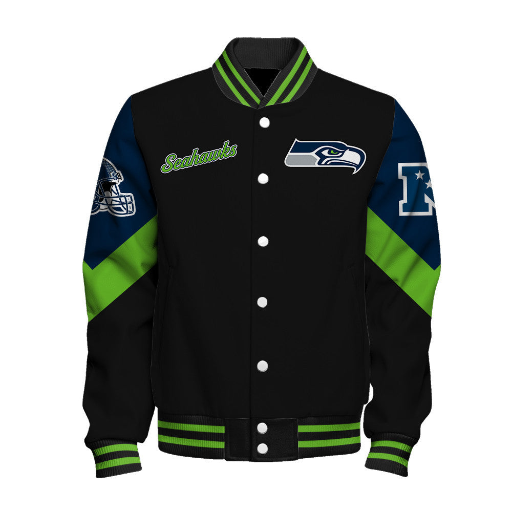 Seattle Seahawks Football Club Iconic Logo We Are 12 Varsity Jacket
