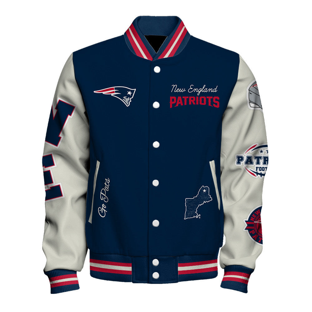 NFL New England Patriots Team Legacy Vintage-Inspired Varsity Jacket