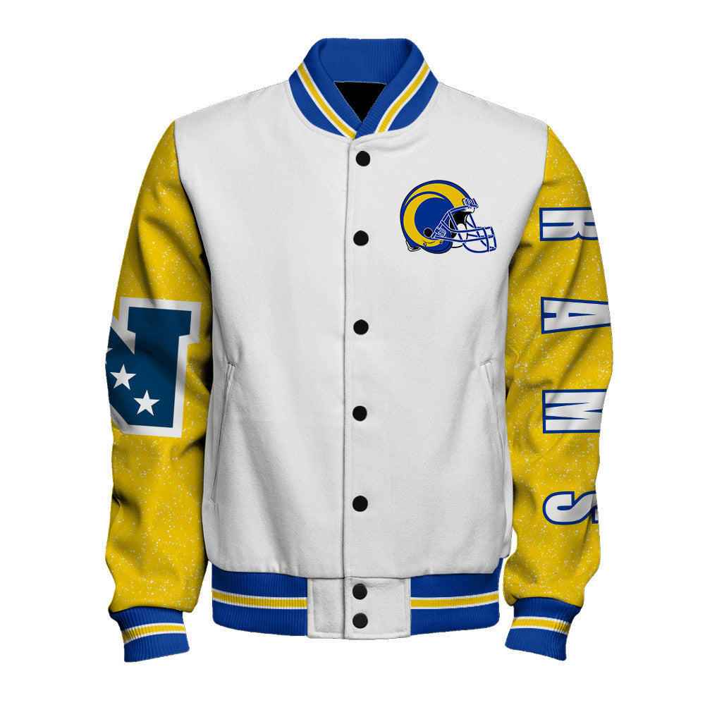 Los Angeles Rams Exclusive National Football League Graphic Design Varsity Jacket