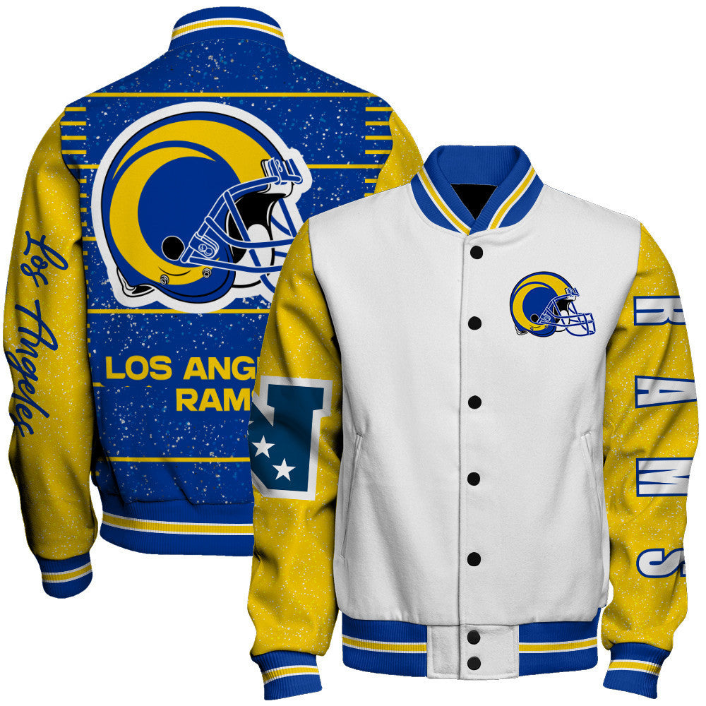 Los Angeles Rams Exclusive National Football League Graphic Design Varsity Jacket