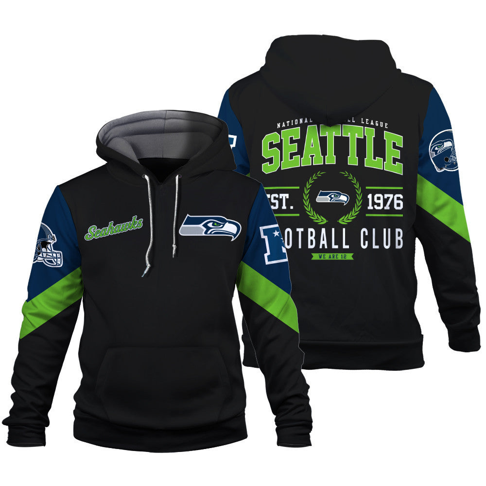 Seattle Seahawks Football Club Iconic Logo We Are 12 3D Hoodie