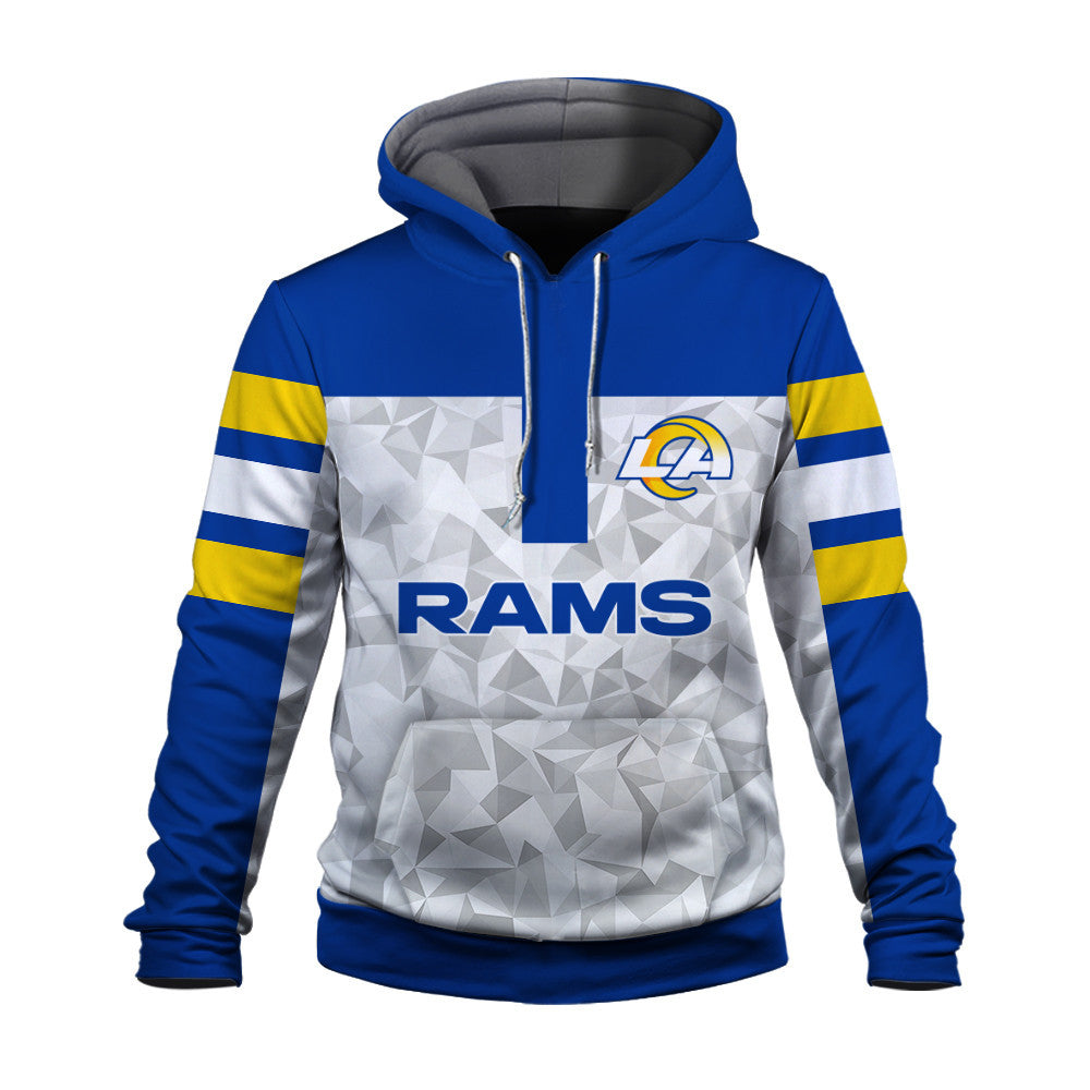 NFL Los Angeles Rams Game Day Essential White/Blue 3D Hoodie