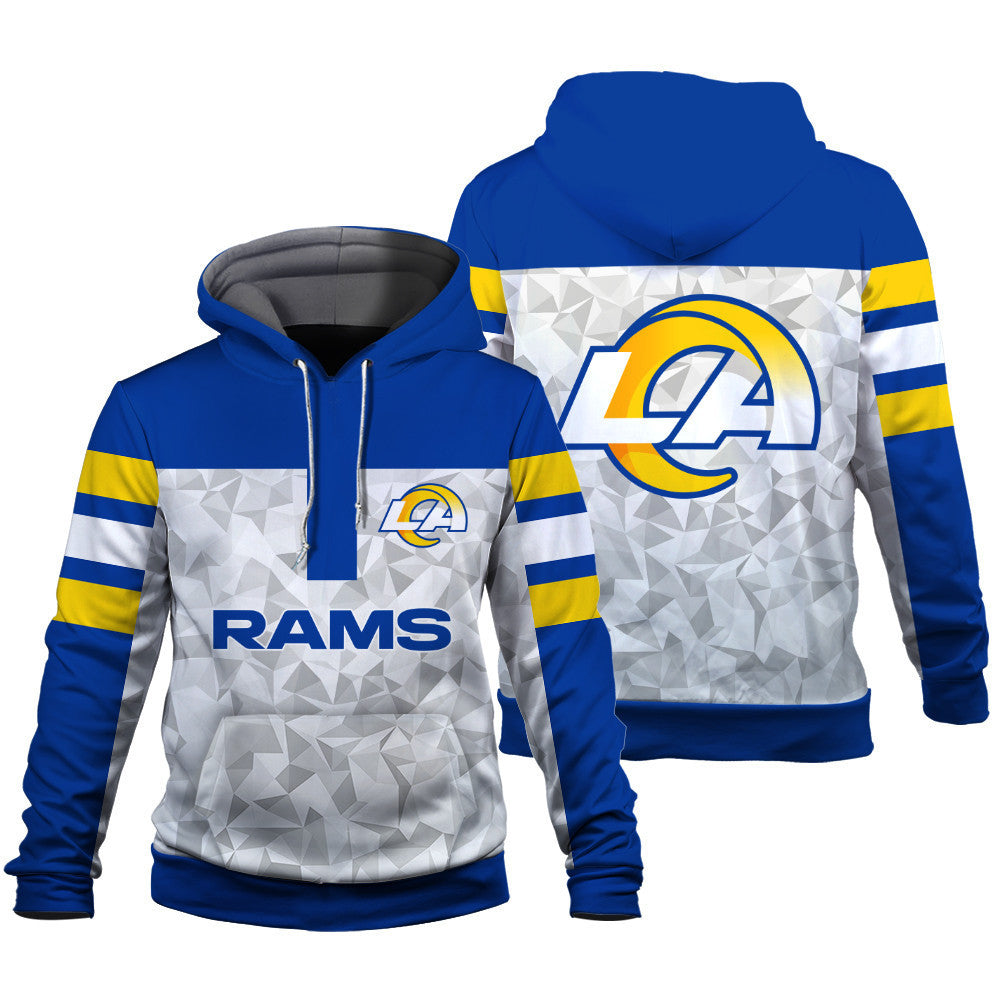 NFL Los Angeles Rams Game Day Essential White/Blue 3D Hoodie
