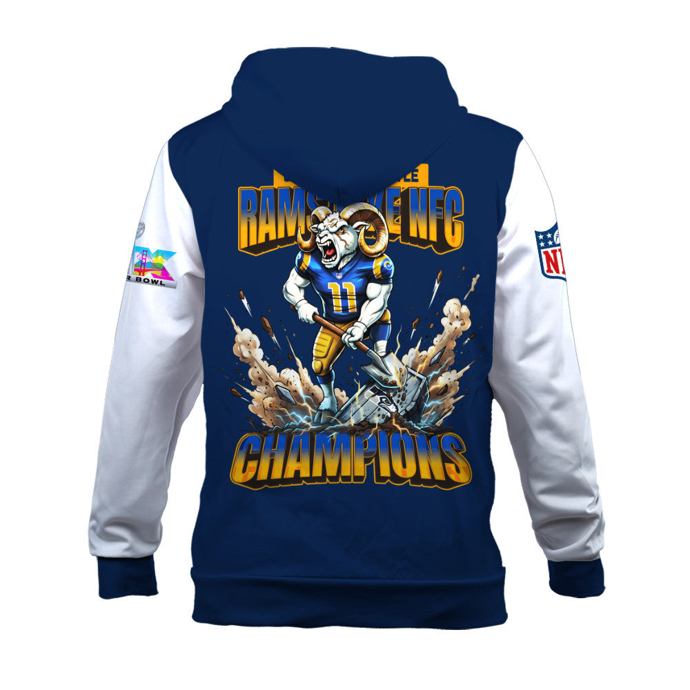 Los Angeles Rams 2025 NFC Champions: The "Rams Take NFC" Masterpiece 3D Hoodie