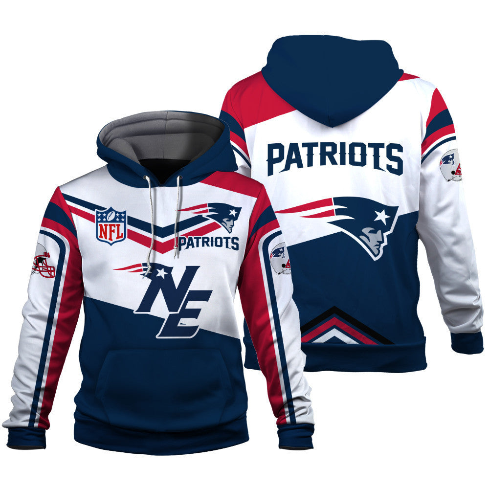 NFL New England Patriots Power Forward Full-Snap Limited Edition 3D Hoodie
