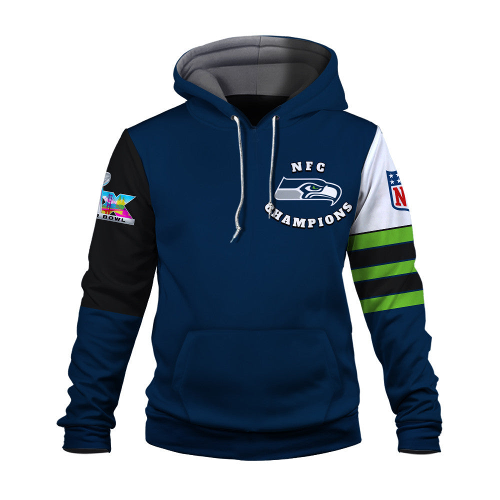 Seattle Seahawks 2025 NFC Conference Champions: The Ultimate Victory 3D Hoodie