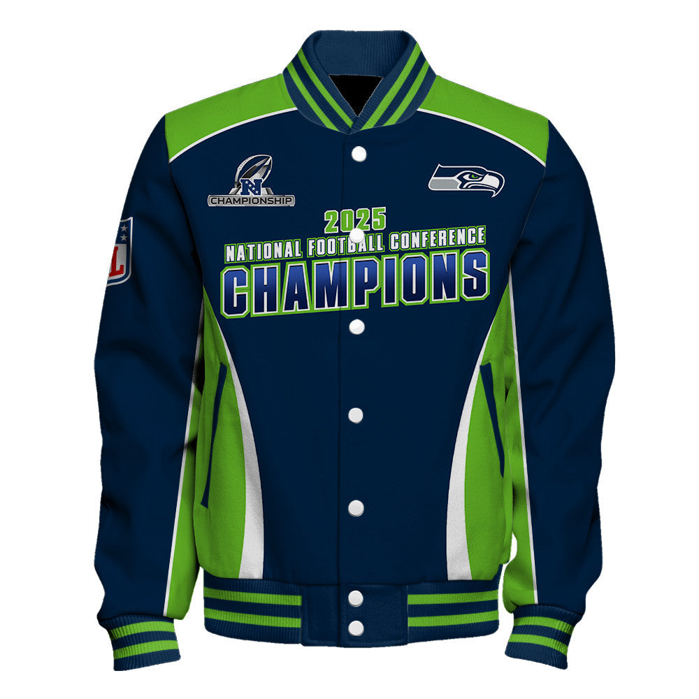 Seattle Seahawks 2025 NFC Champions – The Peak of Glory Is Back Varsity Jacket