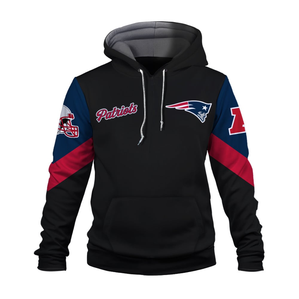 New England Patriots Football Club Iconic Logo Patriots Nation 3D Hoodie