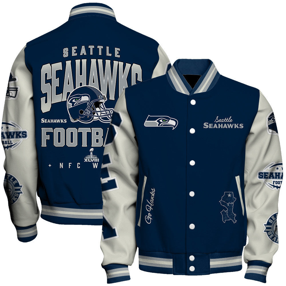 NFL Seattle Seahawks Team Legacy Vintage-Inspired Varsity Jacket