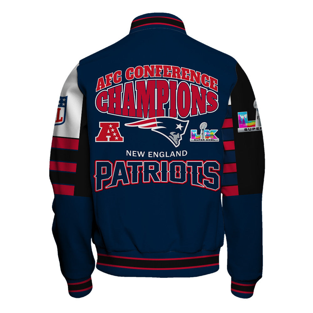 New England Patriots 2025 AFC Conference Champions: The Ultimate Victory Varsity Jacket