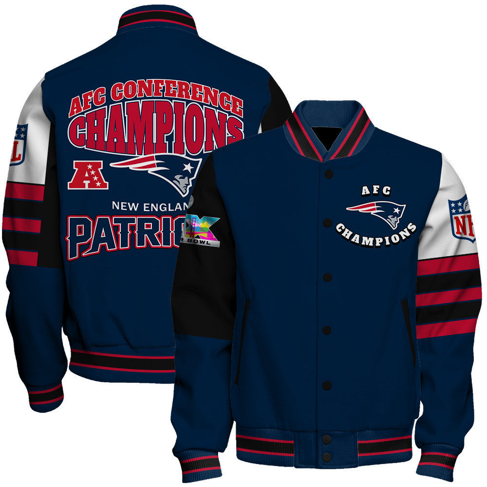 New England Patriots 2025 AFC Conference Champions: The Ultimate Victory Varsity Jacket