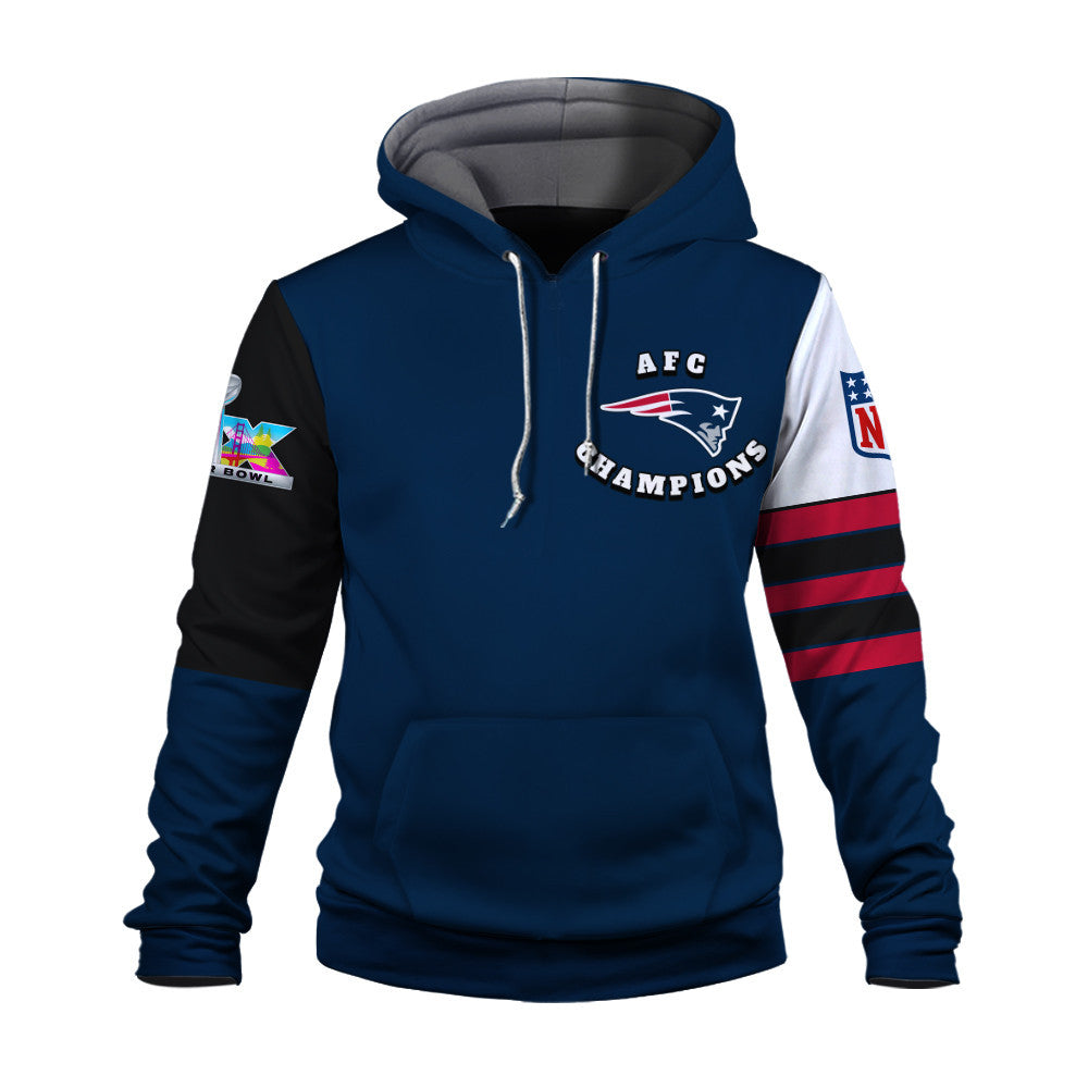 New England Patriots 2025 AFC Conference Champions: The Ultimate Victory 3D Hoodie