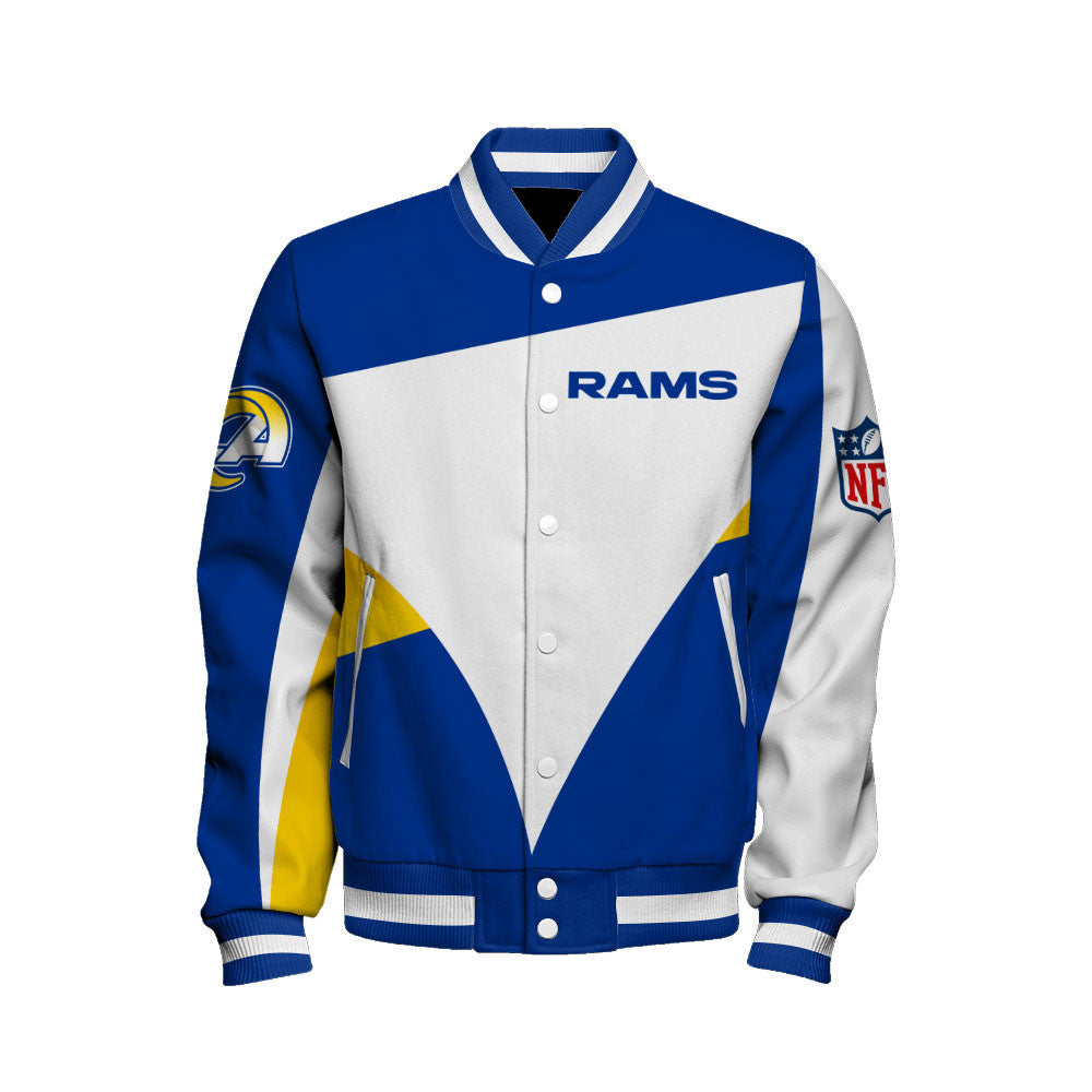 NFL Los Angeles Rams Team Color Pride Exclusive Design Varsity Jacket