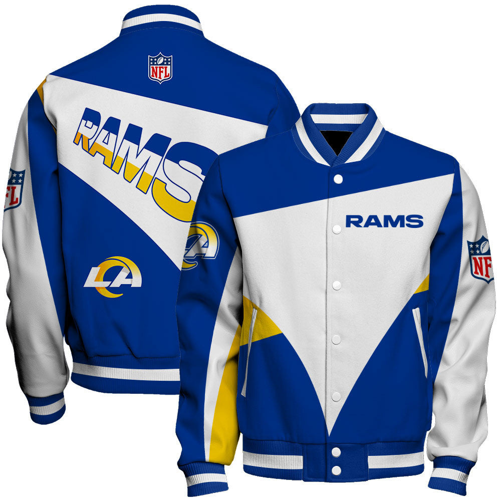 NFL Los Angeles Rams Team Color Pride Exclusive Design Varsity Jacket