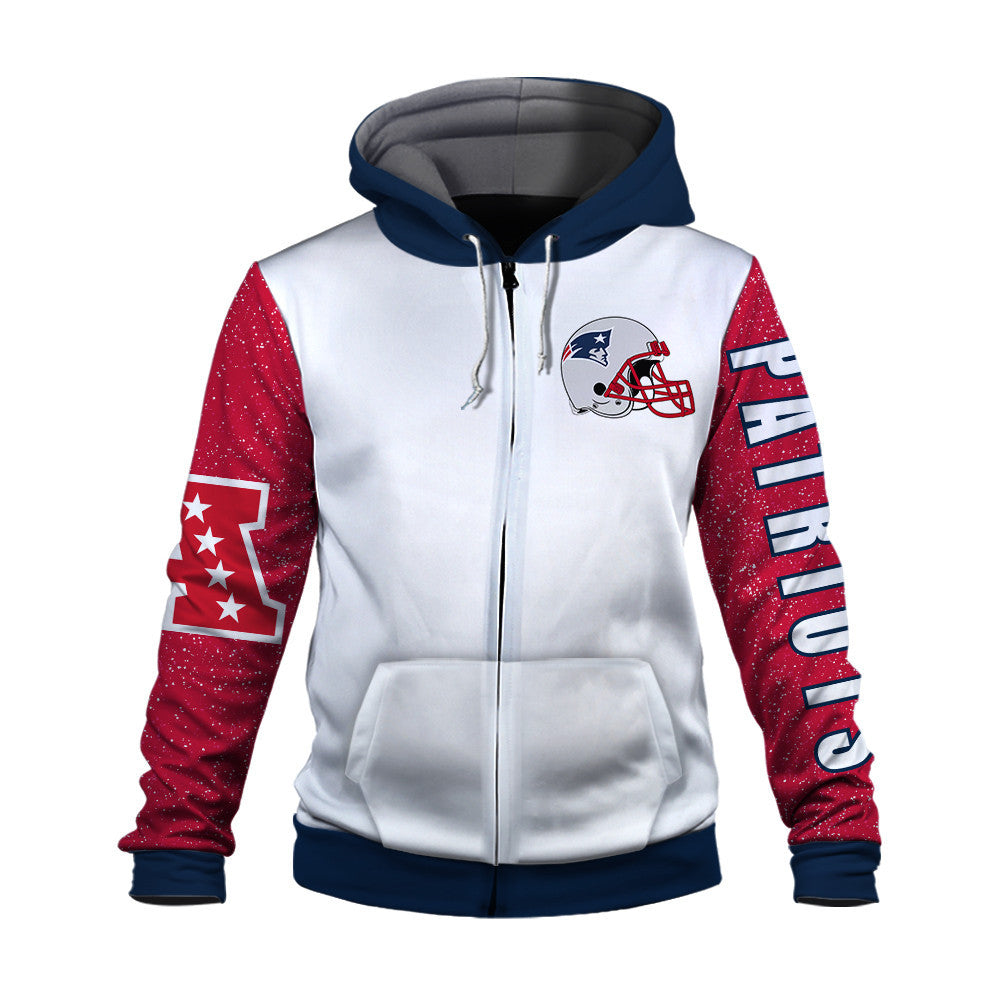 New England Patriots Exclusive National Football League Graphic Design 3D Zip Hoodie