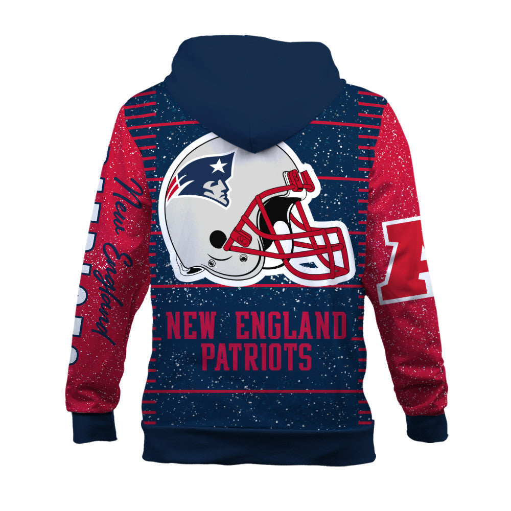 New England Patriots Exclusive National Football League Graphic Design 3D Zip Hoodie