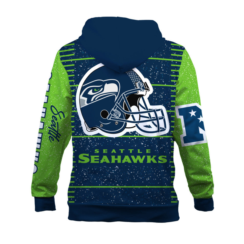 Seattle Seahawks Exclusive National Football League Graphic Design 3D Zip Hoodie