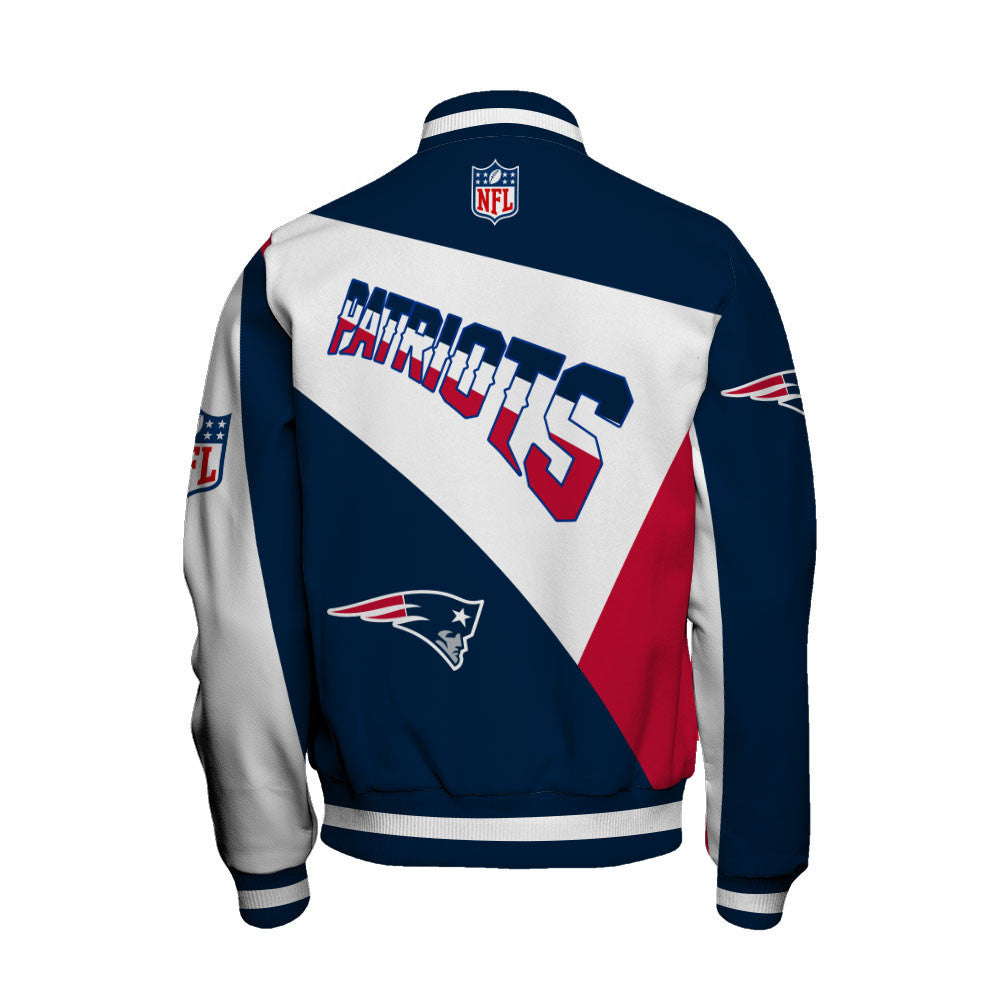 NFL New England Patriots Team Color Pride Exclusive Design Varsity Jacket