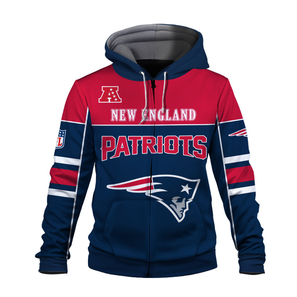NFL New England Patriots Built To Win 3D Zip Hoodie For Die-hard Fans