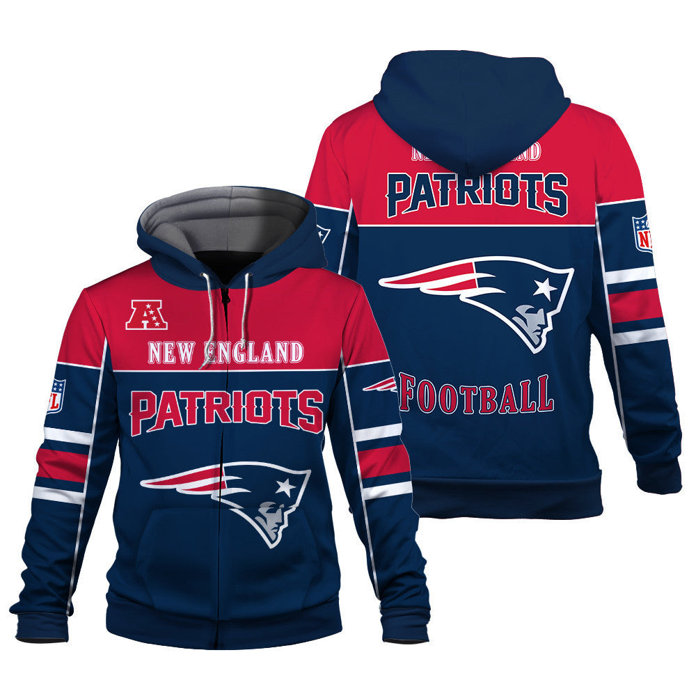 NFL New England Patriots Built To Win 3D Zip Hoodie For Die-hard Fans