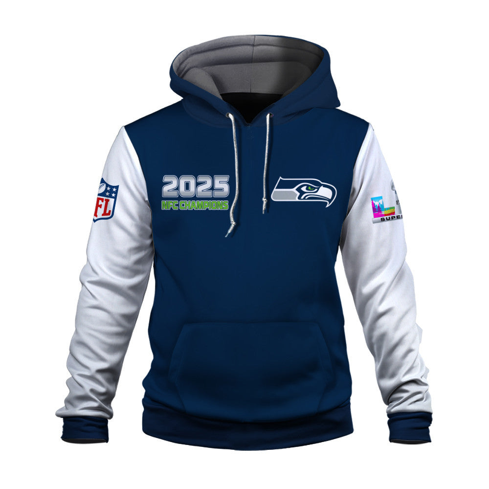 Seattle Seahawks 2025 NFC Champions: The "Seahawks Take NFC" Masterpiece 3D Hoodie