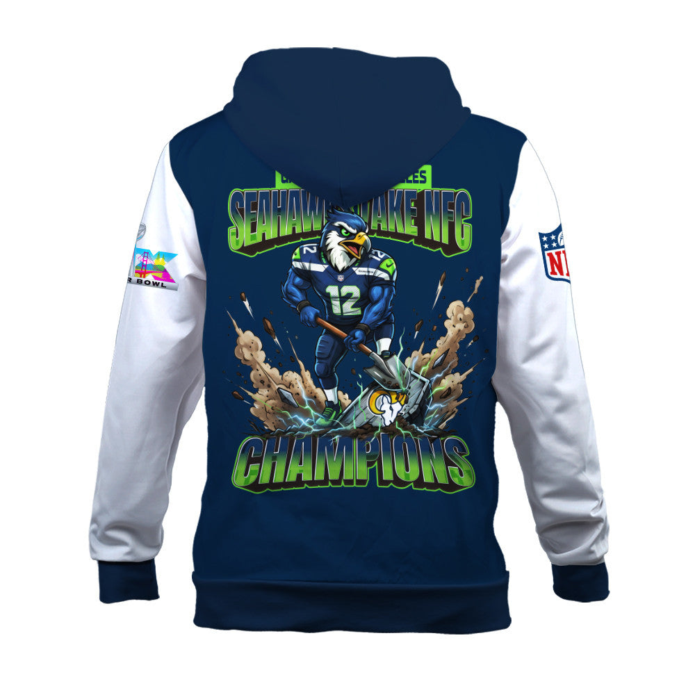 Seattle Seahawks 2025 NFC Champions: The "Seahawks Take NFC" Masterpiece 3D Hoodie