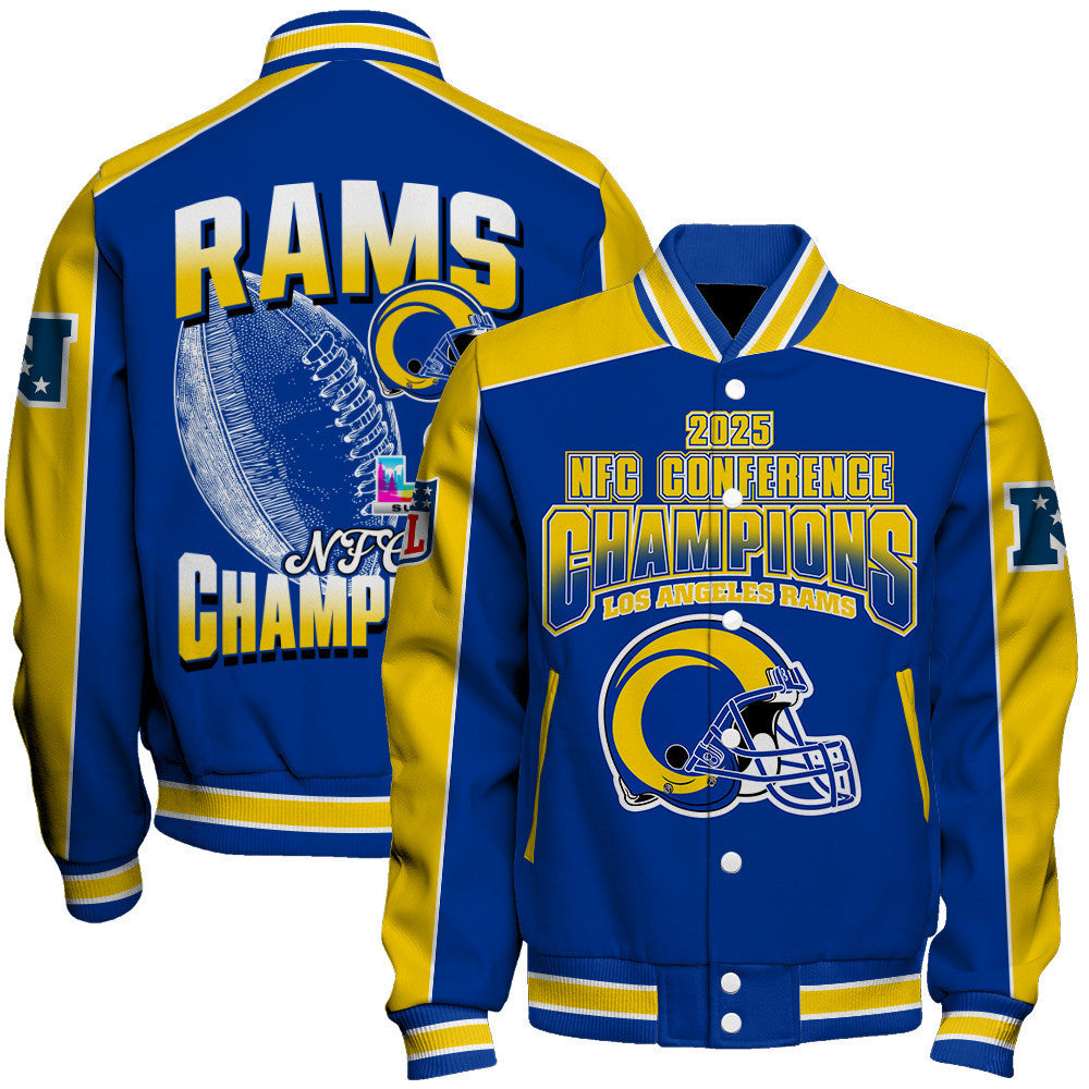 Los Angeles Rams Courage & Glory 2025 NFC Conference Champions Varsity Jacket