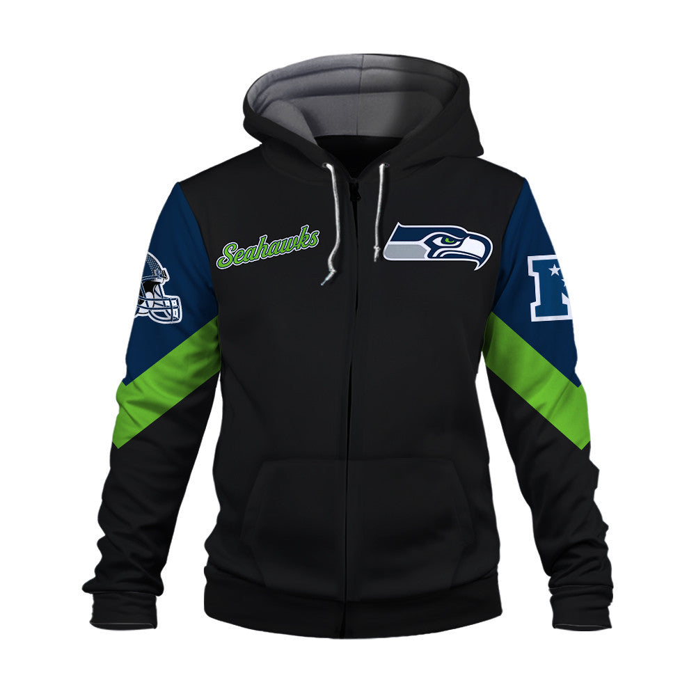 Seattle Seahawks Football Club Iconic Logo We Are 12 3D Zip Hoodie