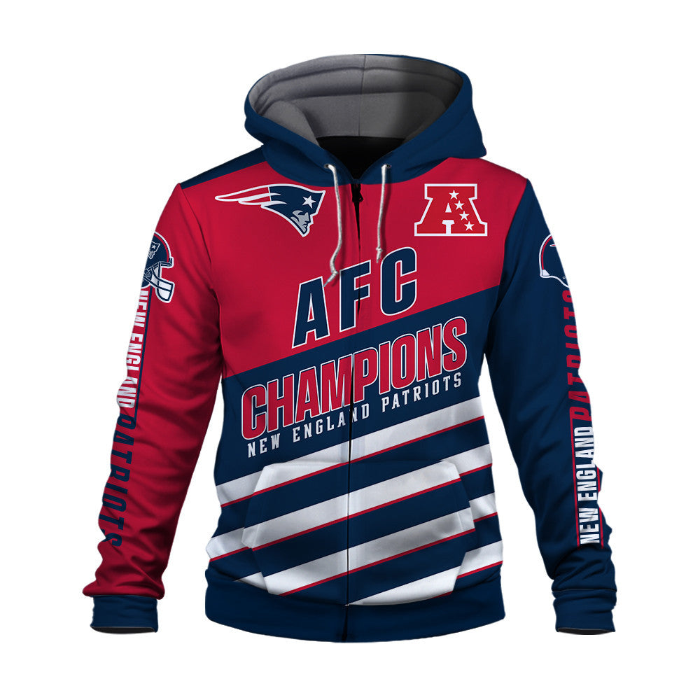 New England Patriots Limited Edition Honoring AFC Champions 2025 3D Zip Hoodie