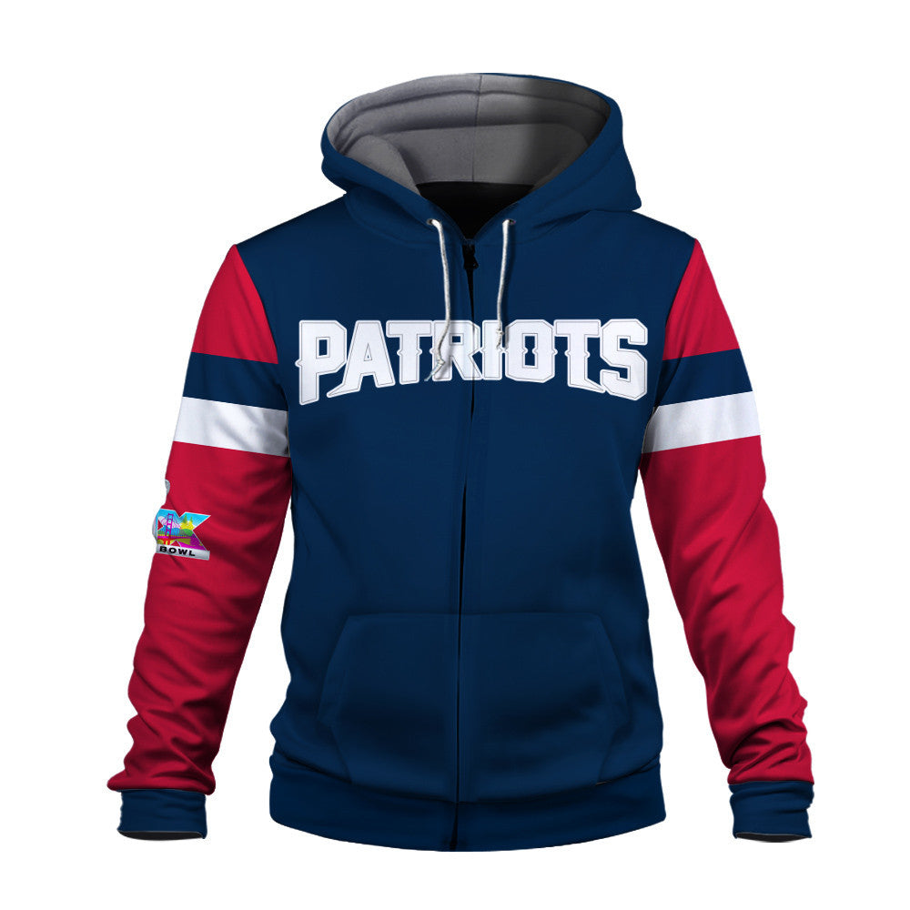 New England Patriots American Football Conference Champions 2025 3D Zip Hoodie