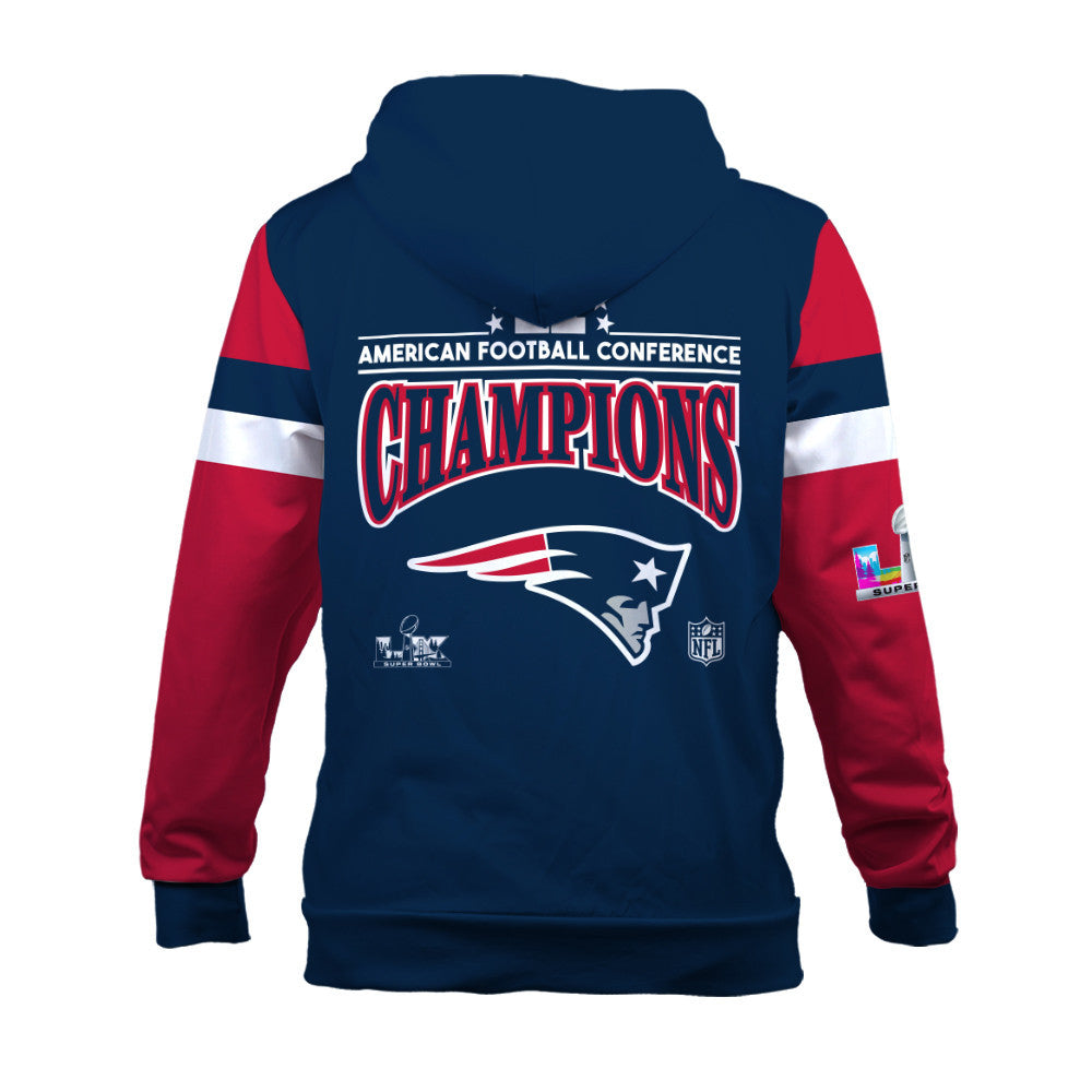 New England Patriots American Football Conference Champions 2025 3D Hoodie