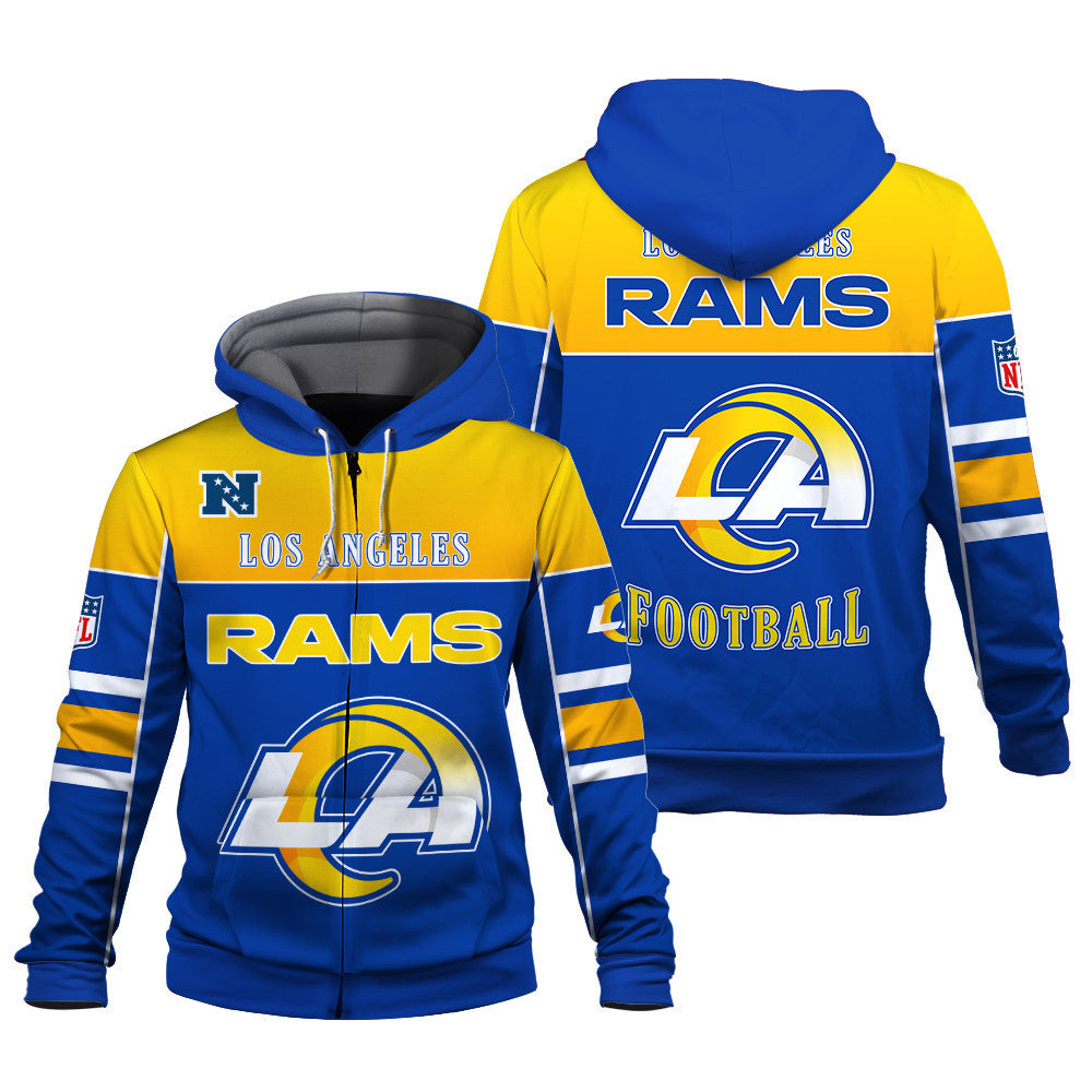 NFL Los Angeles Rams Built To Win 3D Zip Hoodie For Die-hard Fans