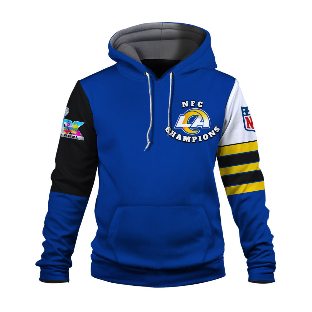 Los Angeles Rams 2025 NFC Conference Champions: The Ultimate Victory 3D Hoodie