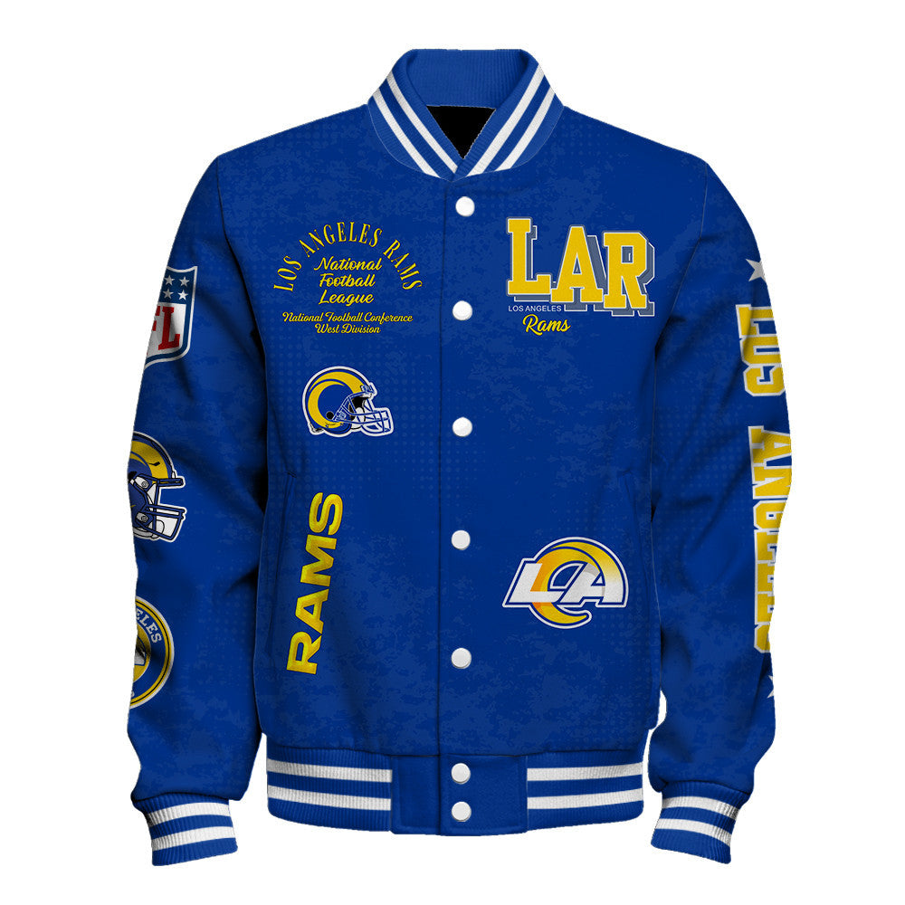 NFL Los Angeles Rams Printed Team Logo Touchdown Varsity Jacket