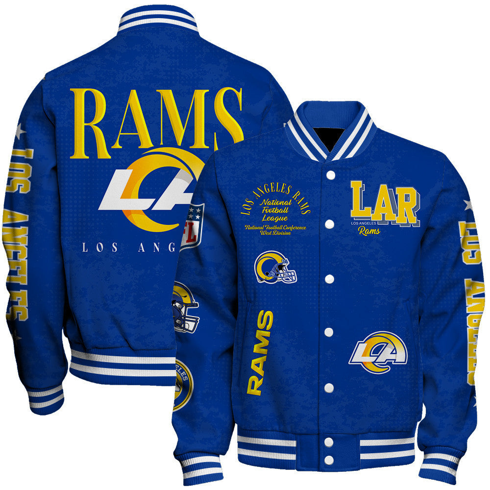 NFL Los Angeles Rams Printed Team Logo Touchdown Varsity Jacket