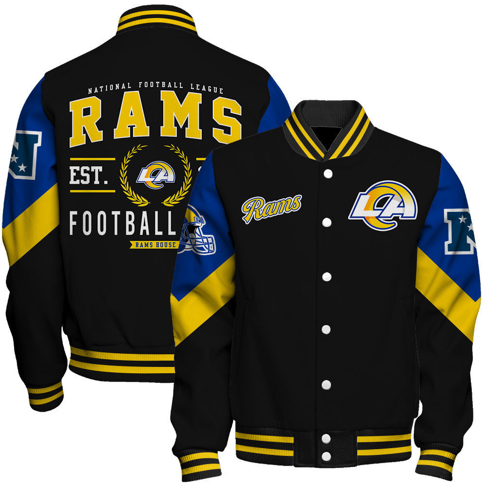 Los Angeles Rams Football Club Iconic Logo Rams House Varsity Jacket