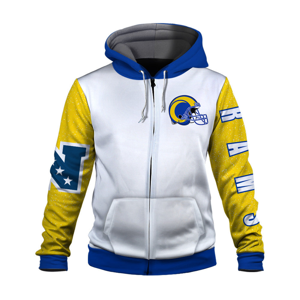 Los Angeles Rams Exclusive National Football League Graphic Design 3D Zip Hoodie