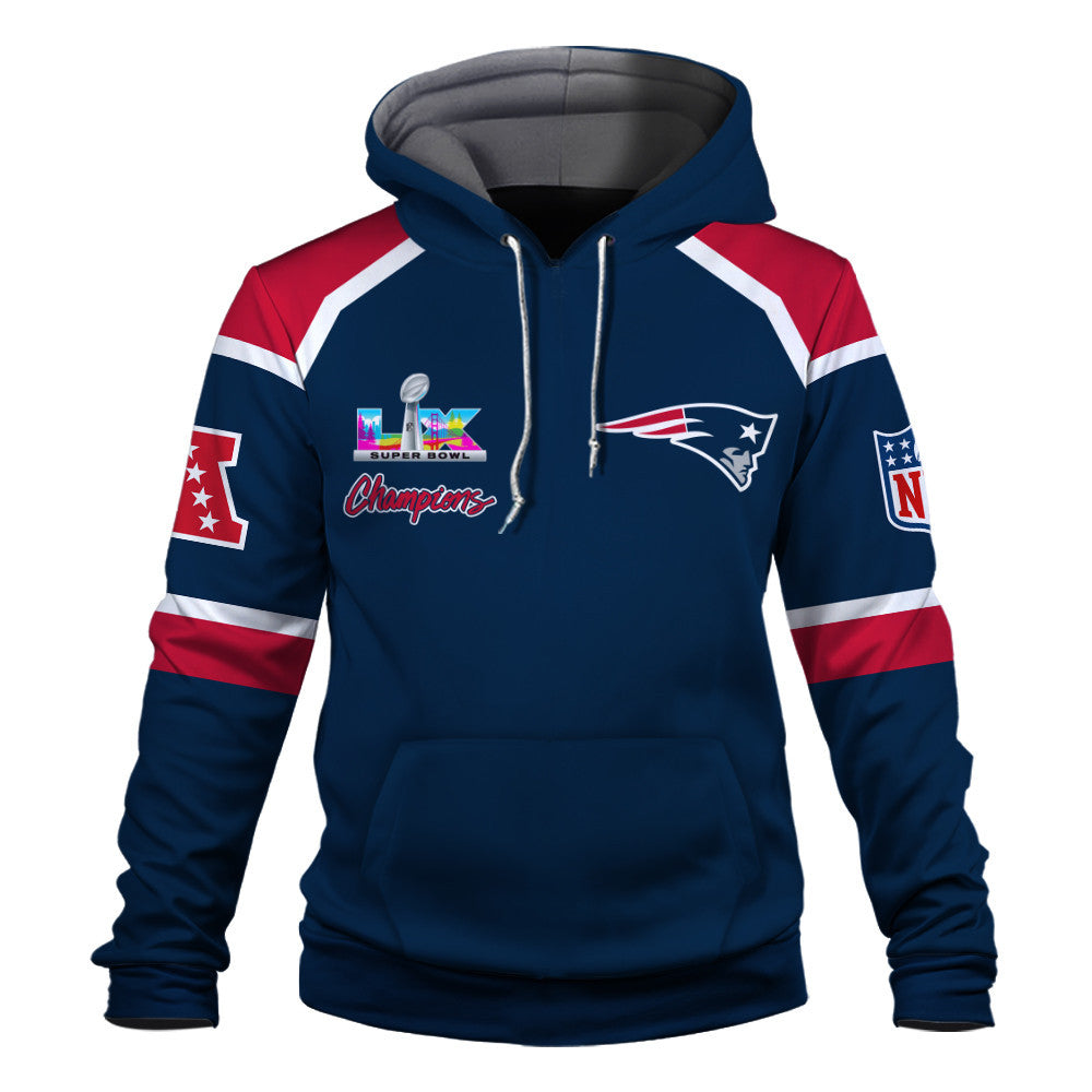 New England Patriots Super Bowl LX Champions They Chase - We Lead 3D Hoodie
