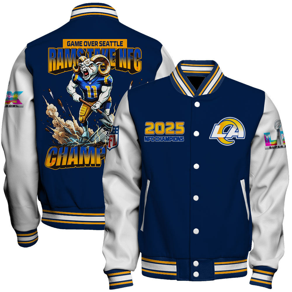 Los Angeles Rams 2025 NFC Champions: The "Rams Take NFC" Masterpiece Varsity Jacket