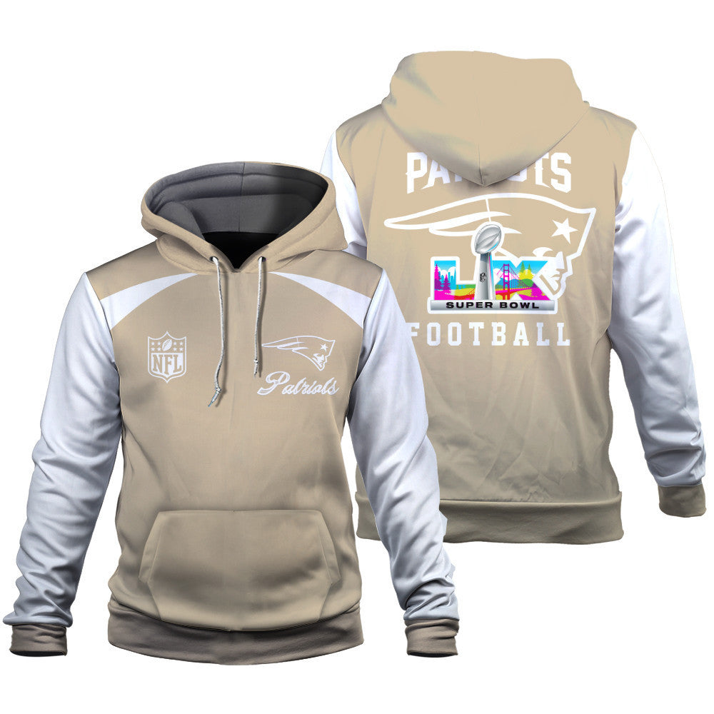 New England Patriots Tone-on-tone Color Coordination 3D Hoodie