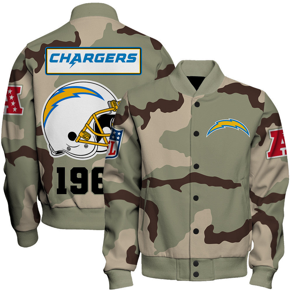 Los Angeles Rams Unique Military Green Design, Large Logo On The Back Varsity Jacket