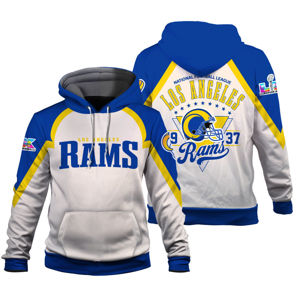 Los Angeles Rams Premium 2025 Cream Colorway 3D Hoodie
