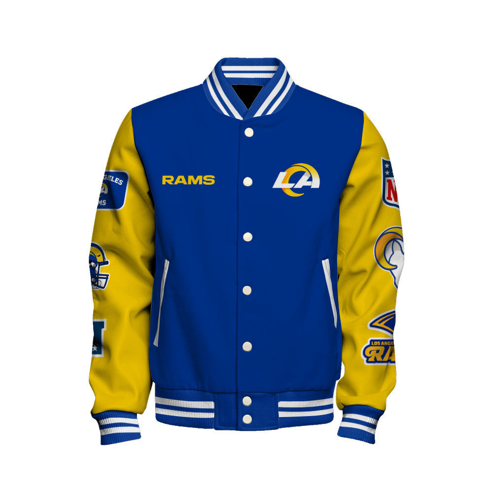 NFL Los Angeles Rams 2X Super Bowl Champions Iconic Design Varsity Jacket
