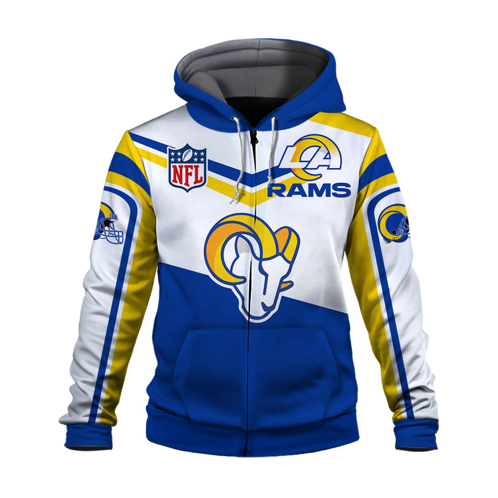 NFL Los Angeles Rams Power Forward Full-Snap Limited Edition 3D Zip Hoodie