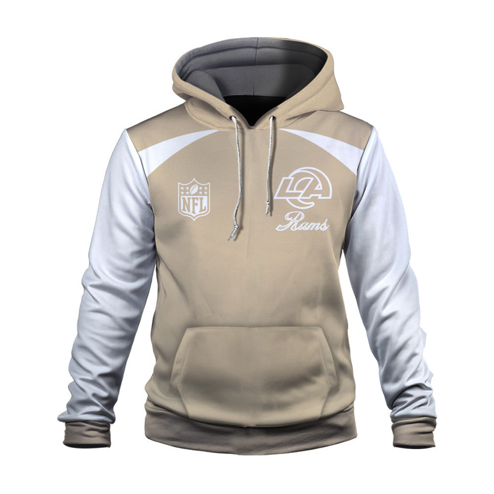 Los Angeles Rams Tone-on-tone Color Coordination 3D Hoodie