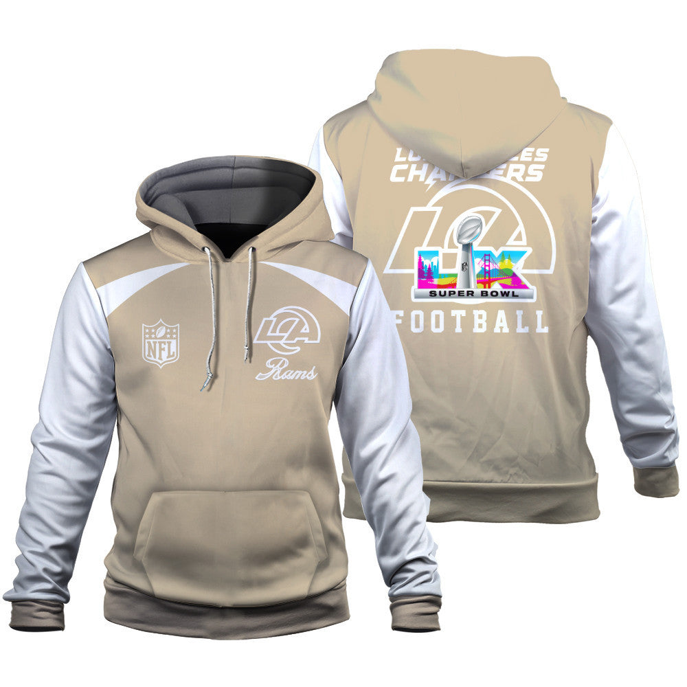 Los Angeles Rams Tone-on-tone Color Coordination 3D Hoodie