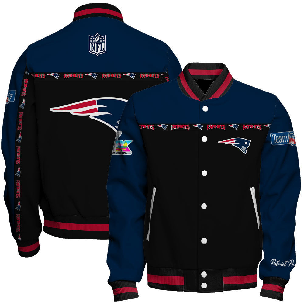 NFL New England Patriots Style & Passion Super Bowl LX Varsity Jacket