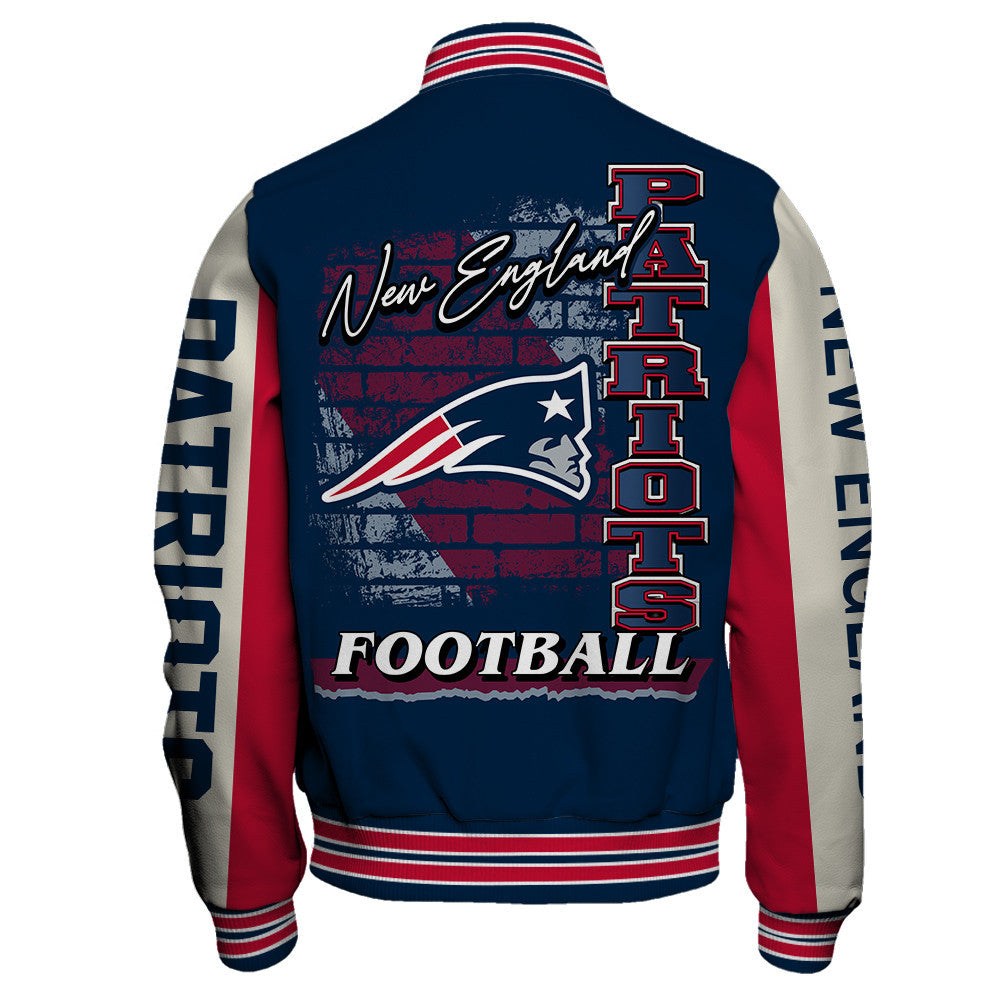 New England Patriots Team Colors Graphic - Unmatched Style Varsity Jacket