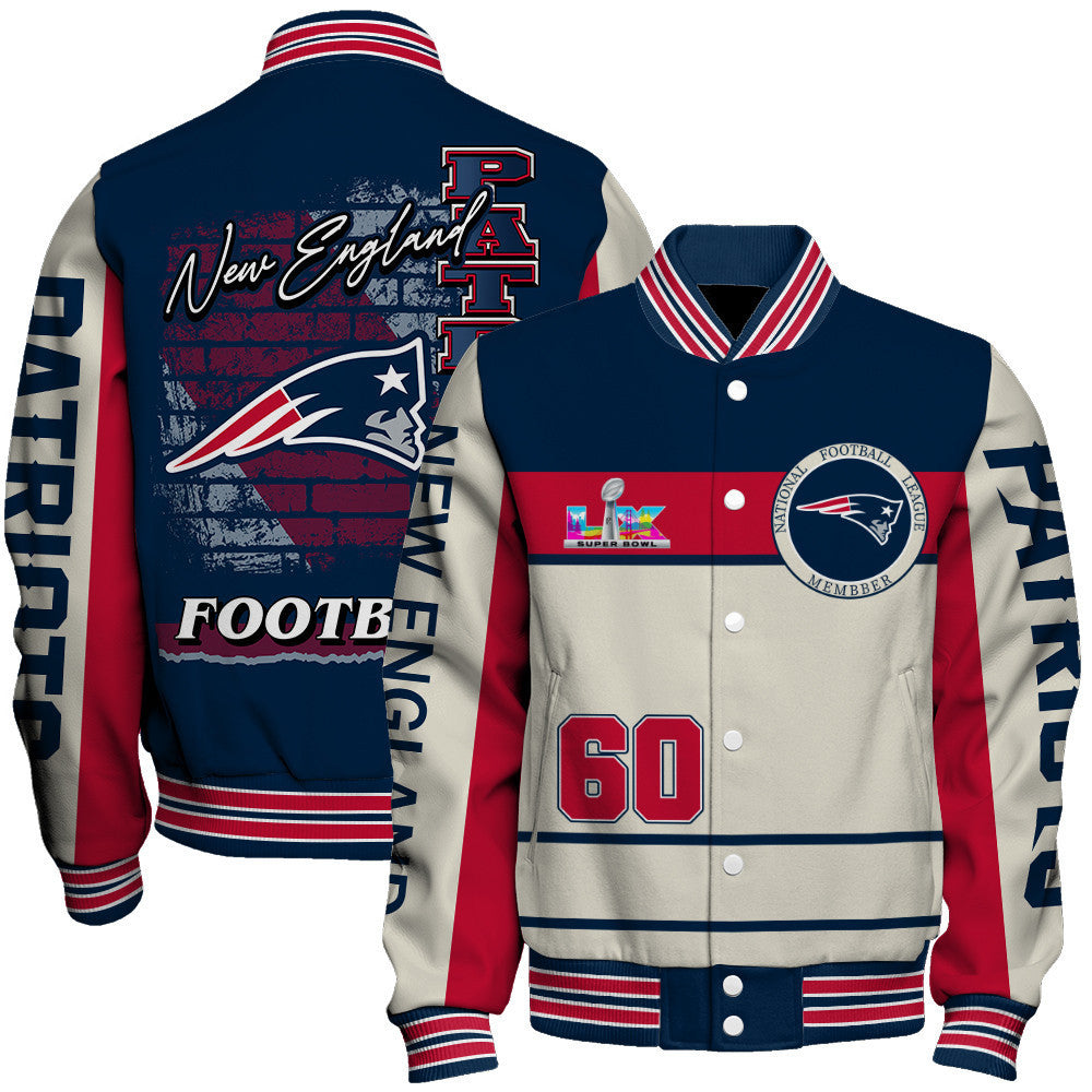 New England Patriots Team Colors Graphic - Unmatched Style Varsity Jacket